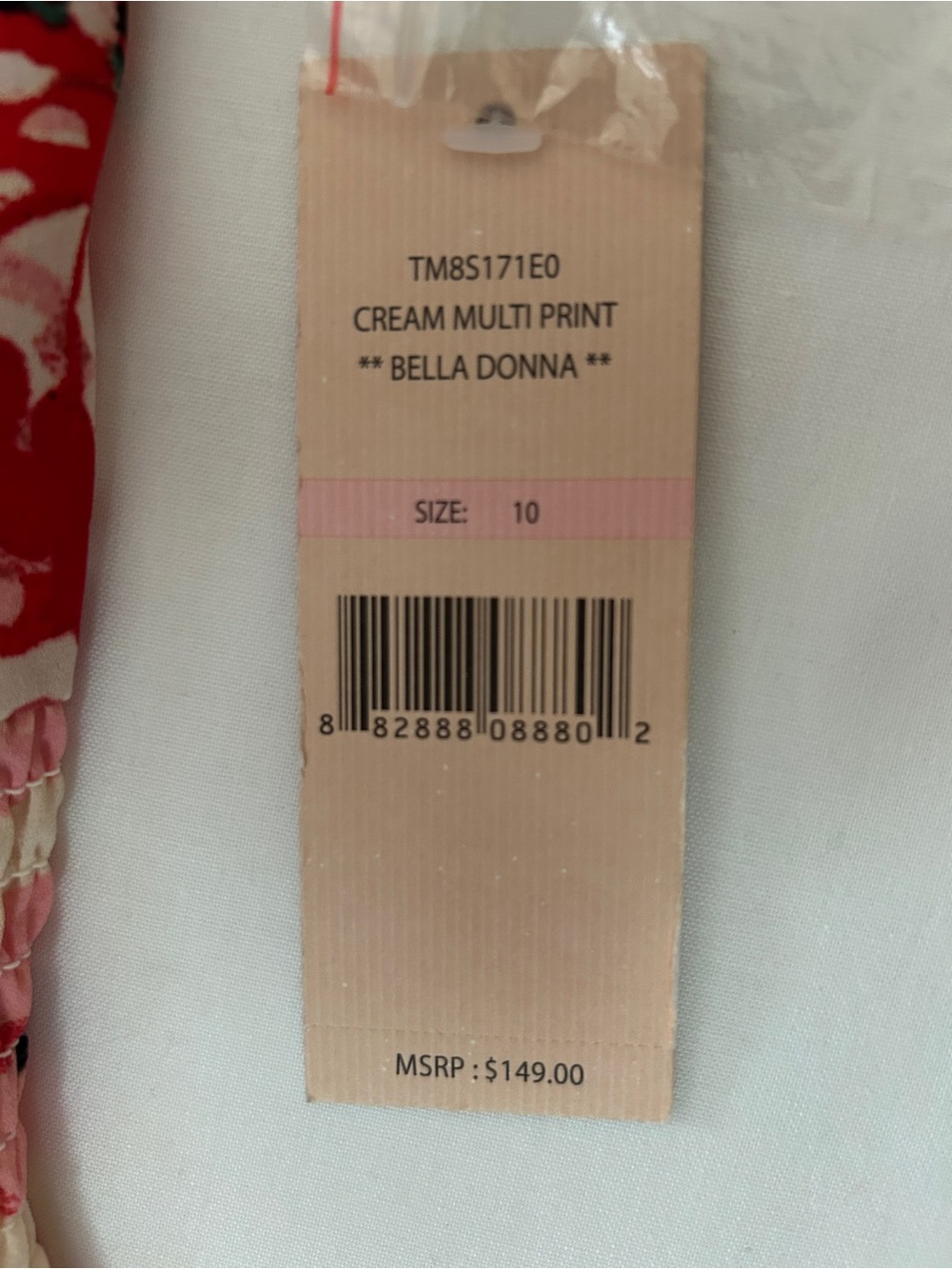 Nanette Lepore Cream Midi Dress with Red & Pink Floral Print - Picture 9 of 9